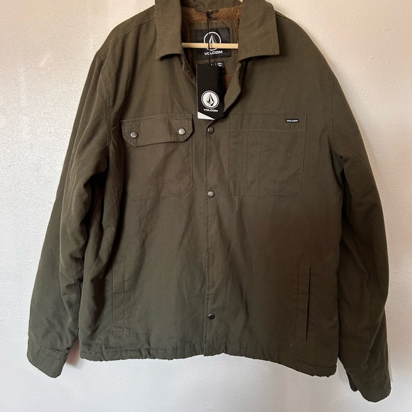 Volcom Men's Olive Jacket NWT large - Picture 1 of 5